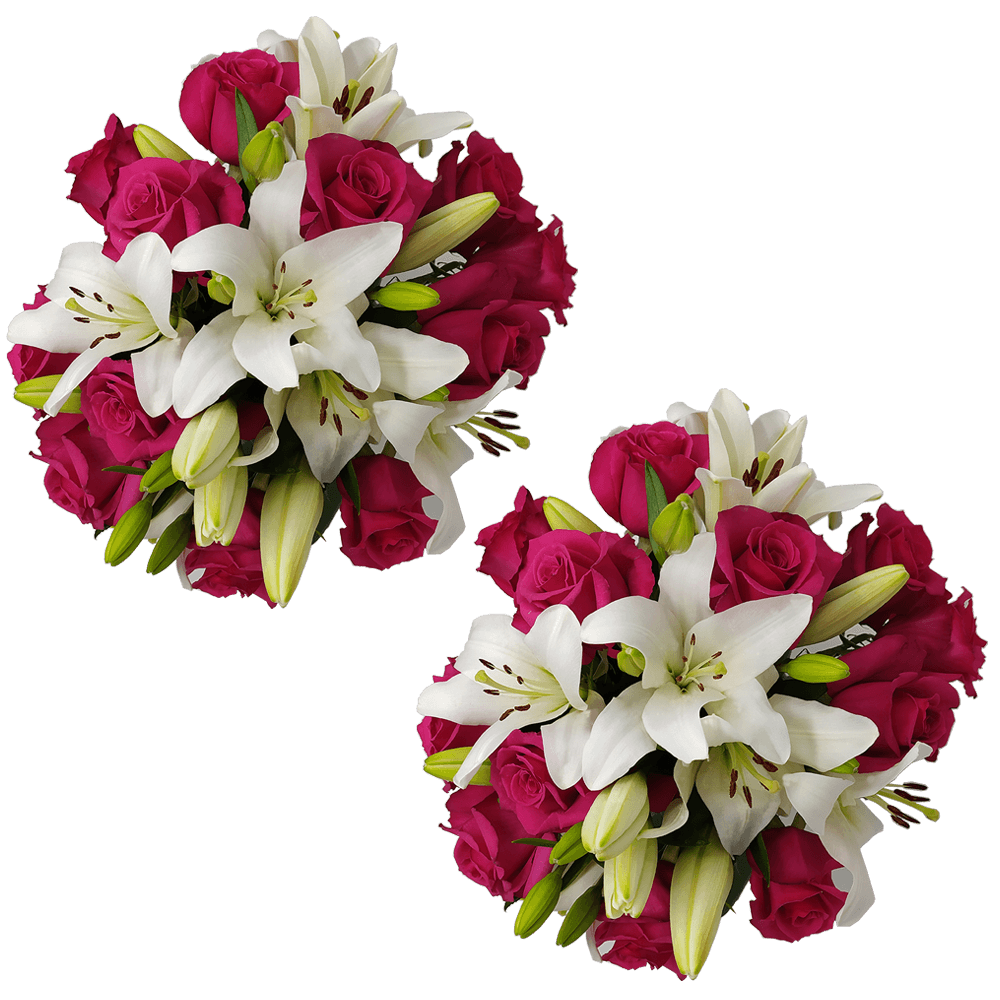 Flower Bouquet Hot Pink and White Online