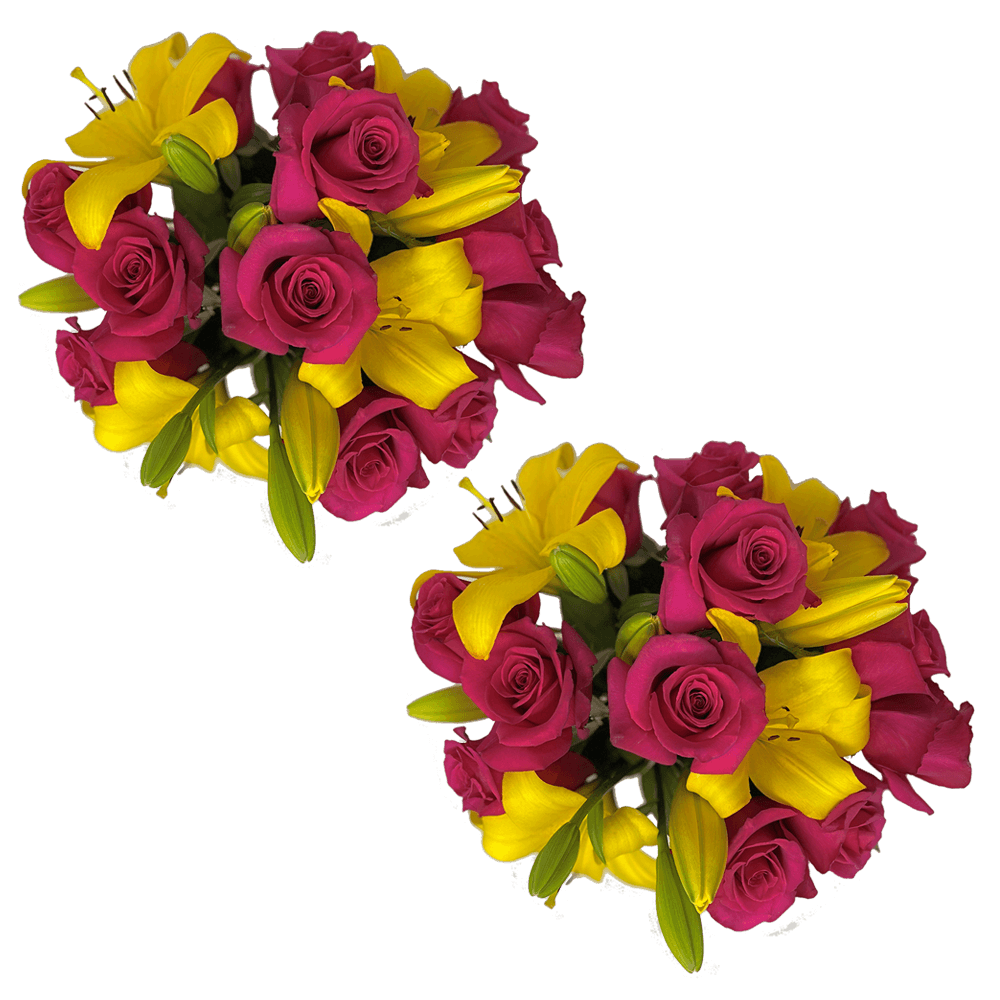 Flower Bouquet Hot Pink and Yellow Online