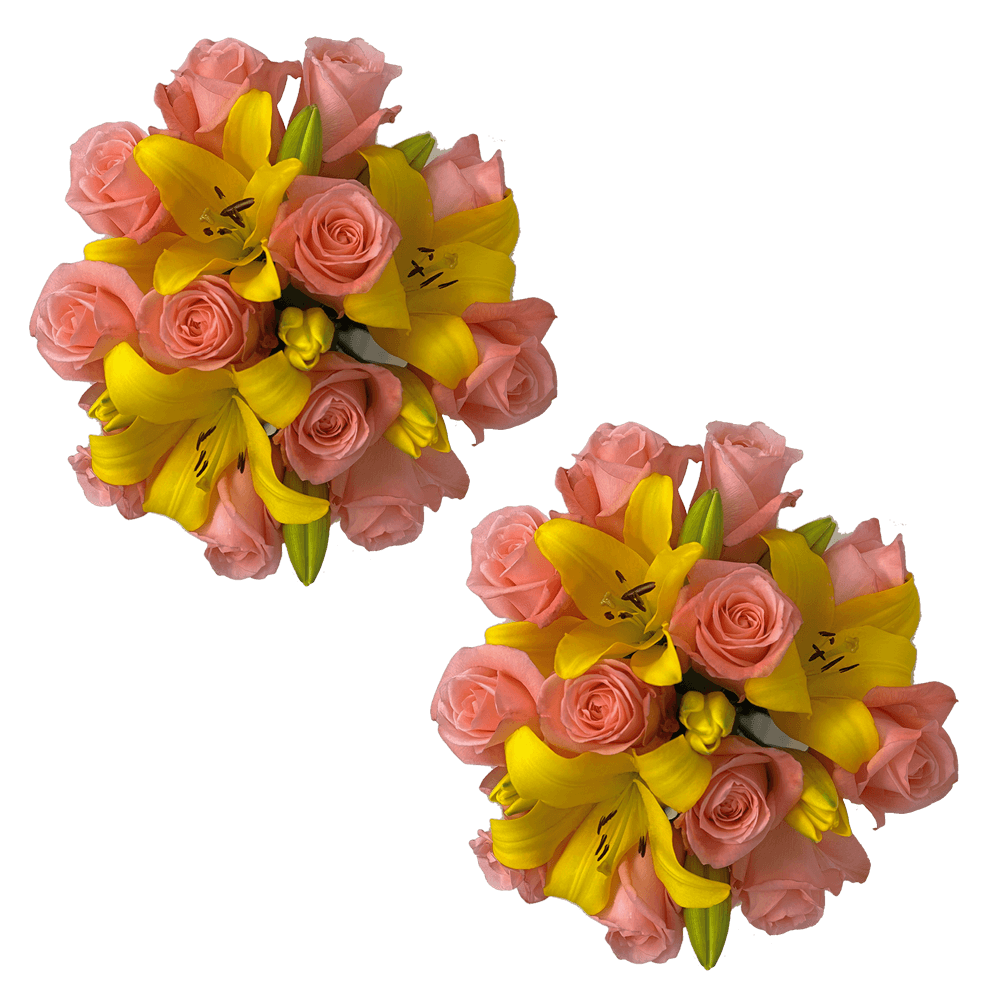 Flower Bouquet Pink and Yellow Online