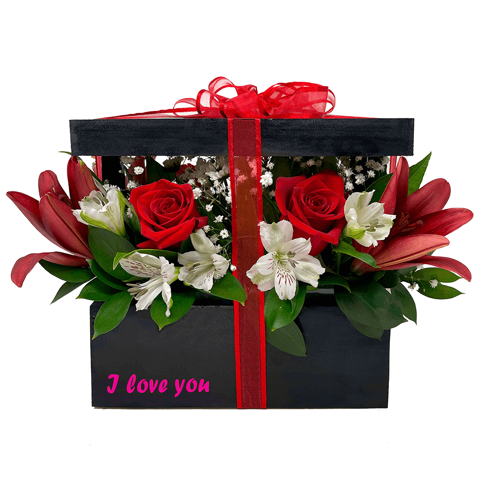 Flower Gift Box Black Chic For Sale Overnight
