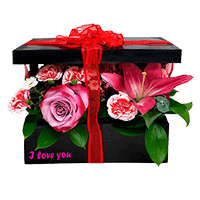 (DUO) Gift Box Black Seductive For Delivery to Tennessee, Local.Globalrose.Com
