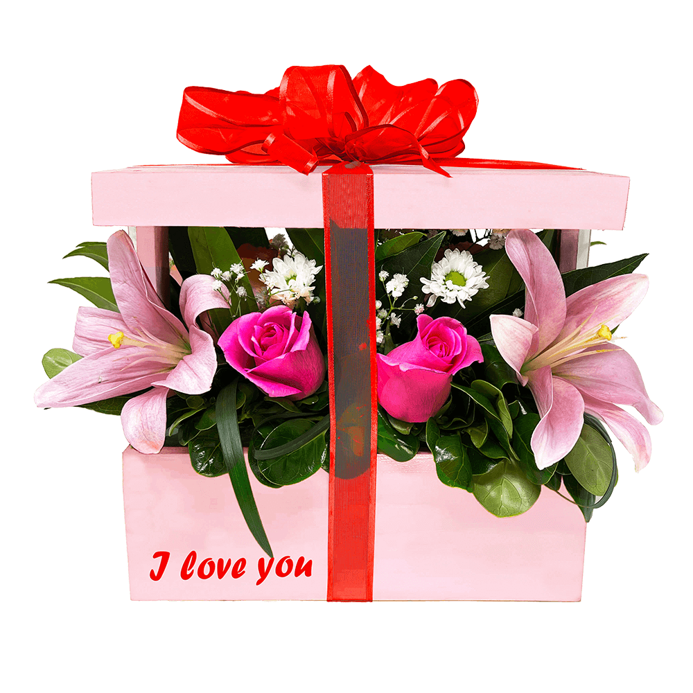 Flower Gift Box Pink Glow For Sale Online