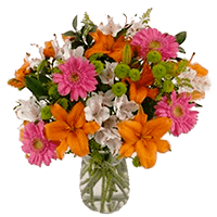 (OC) Flower Vase Arrangement Splash Of Colors 21 Flowers With Vase