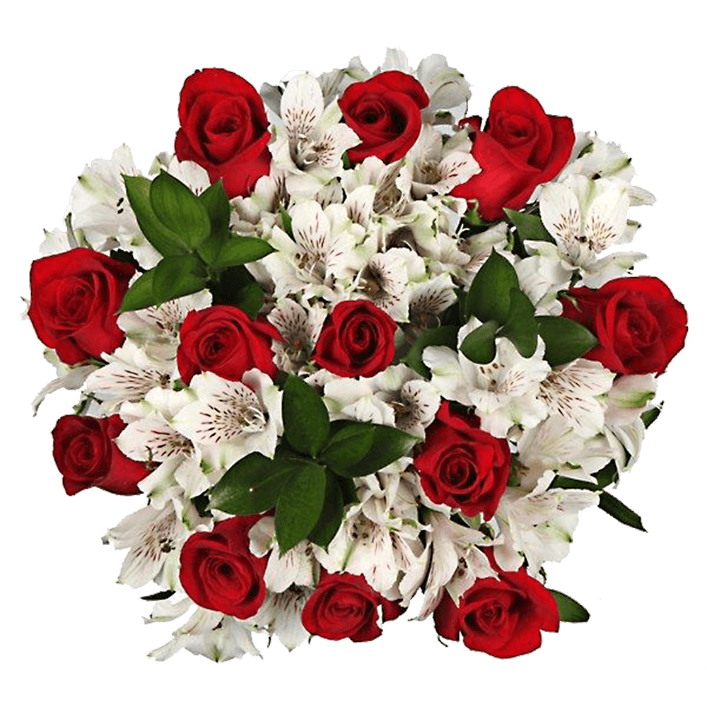 Flowers Red and White Bouquet For Sale