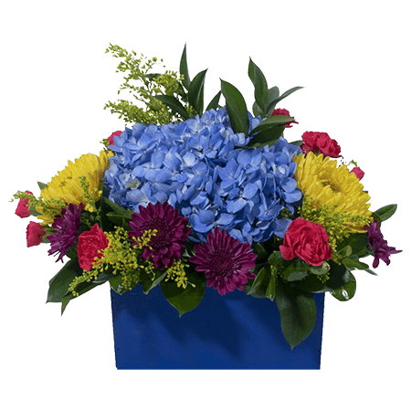1 Swimming Pool Party Arrangement in a wooden container with foam