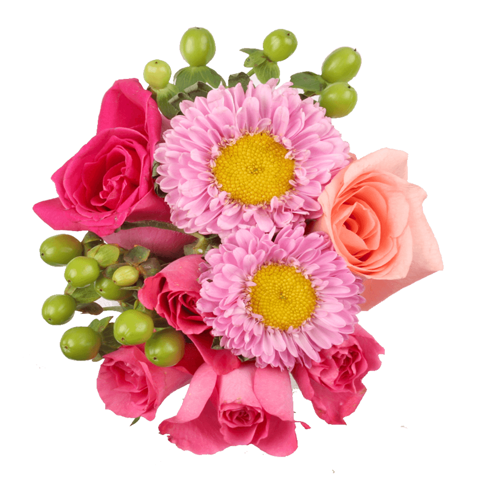 Fresh Flower Pink and Green Small European Bouquet For Sale