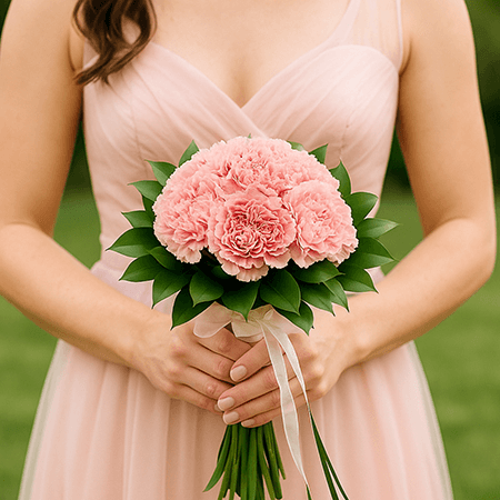 Pink Carnations Bridesmaids Bouquets