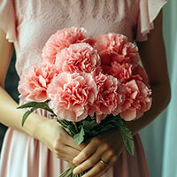 (BDx20) Pink Carnations 6 Bridesmaids Bqts For Delivery to Santa_Cruz, California