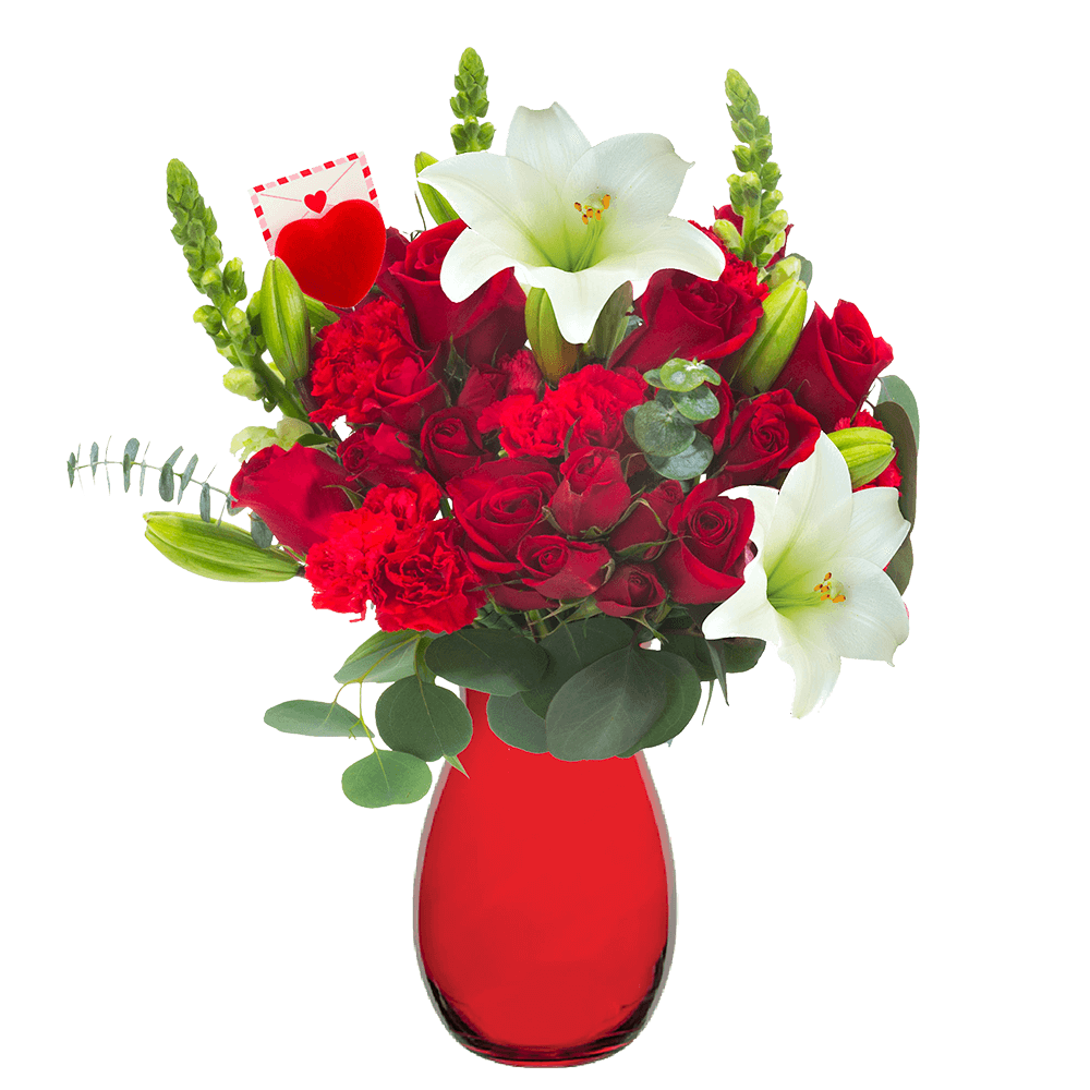 Fresh Red Bouquets Flowers For Valentines Day