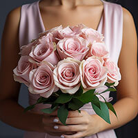 (BDx10) 3 Bridesmaids Bqt Romantic Light Pink Roses For Delivery to Pine_Bluff, Arkansas