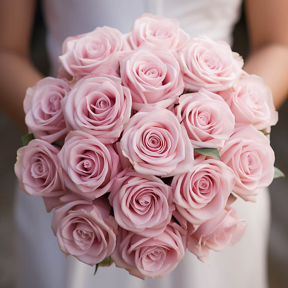 (DUO) Bridal Bqt Royal Light Pink Roses For Delivery to Tomball, Texas