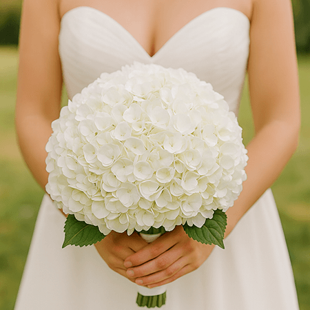 Bridal Bouquet with White Hydrangeas
