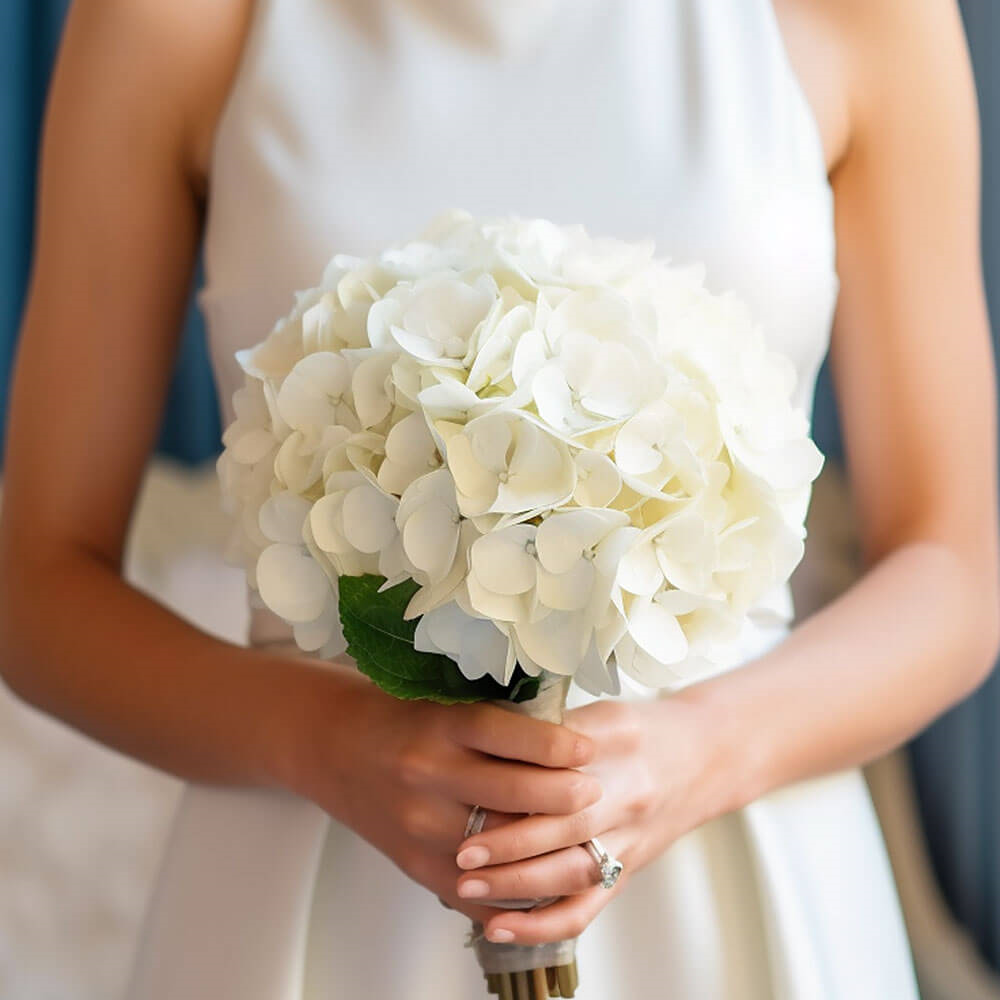 (DUO) Bridal Bqt White Hydrangea For Delivery to Crossville, Tennessee