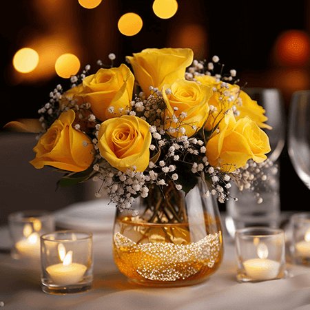 Wedding Centerpieces with Yellow Roses