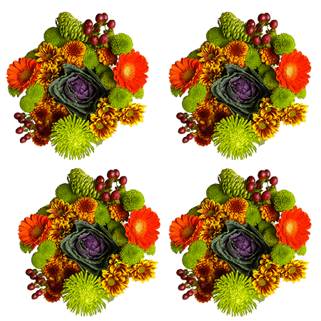(QB) Fall Flowers Arrangement Hen