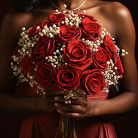 (DUO) Bridal Bqt 13 Red Roses and 10 Gypsophila For Delivery to Somerset, Kentucky