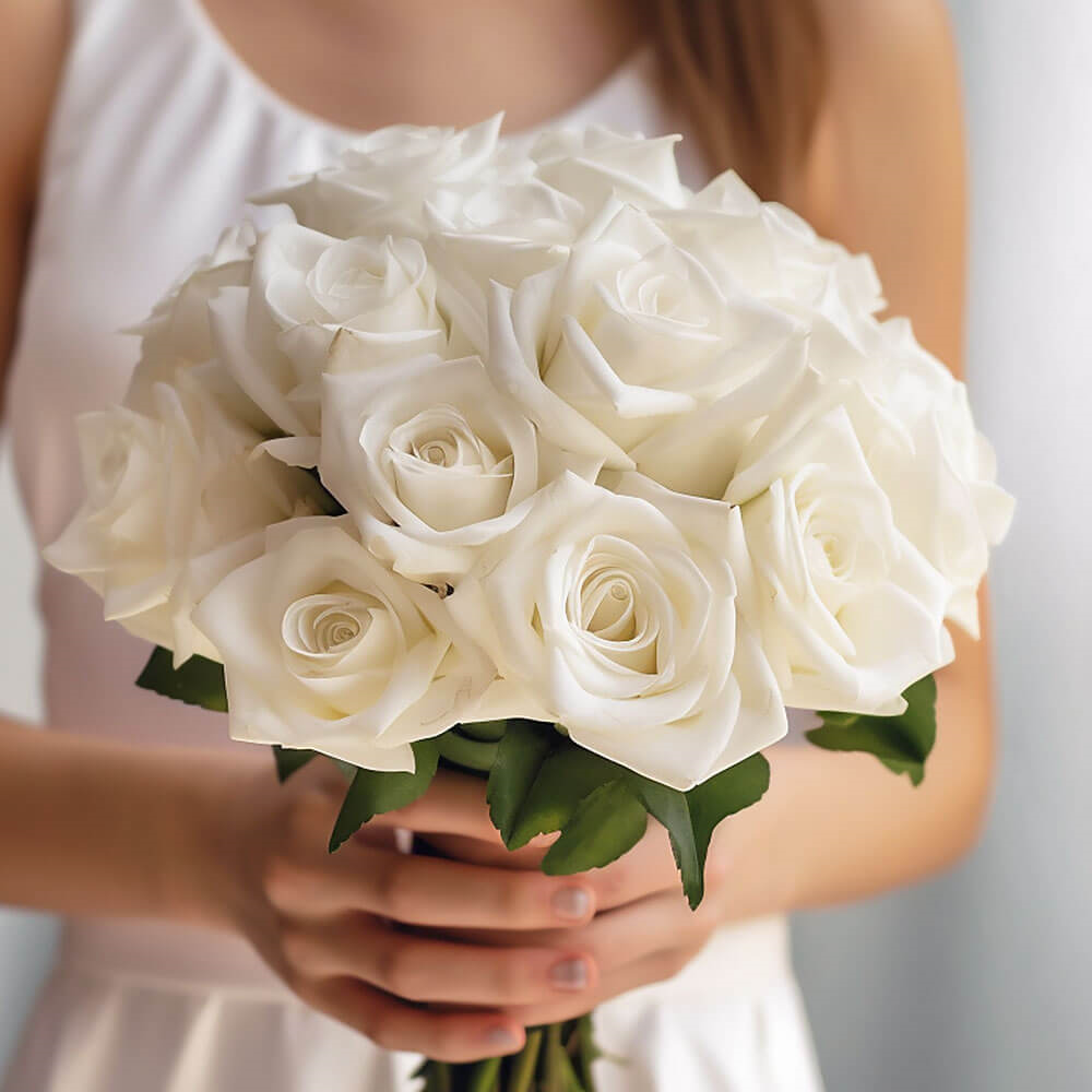 (BDx20) Romantic White Roses 6 Bridesmaids Bqts For Delivery to Simpsonville, South_Carolina