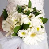 (DUO) Bridal Bqt Mix Garden Flowers White 25