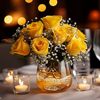 (2BDx20) CP Classic Red Roses 12 Centerpieces