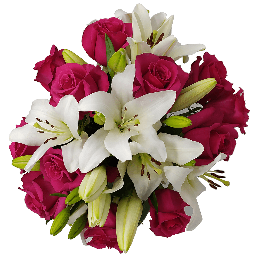 Spectacular Bqt Hpink White For Delivery to Asheboro, North_Carolina