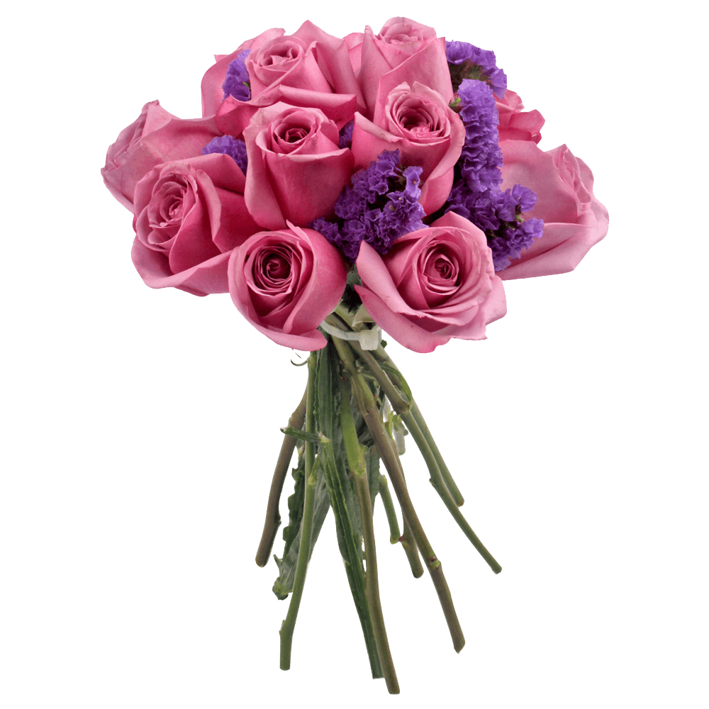 Inexpensive Wedding Centerpieces Purple Roses with Statices
