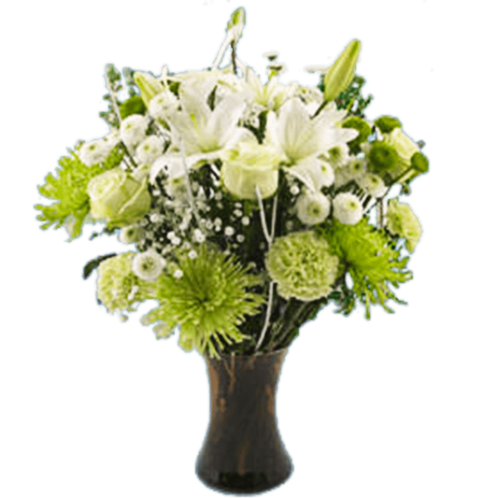Lilies Roses Spider Mums Arrangement Flowers With Vase
