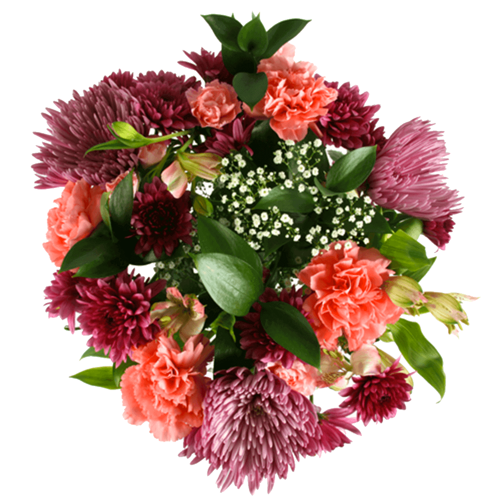 Mother's Day Bouquet Lavender Mums Pink Carnations Greenery