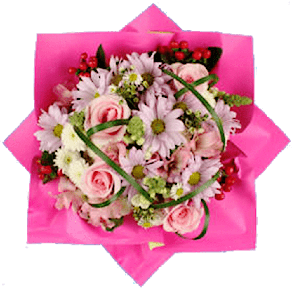 Mothers Day Flower Delivery Pink Roses Aster Daisies Filler Flowers