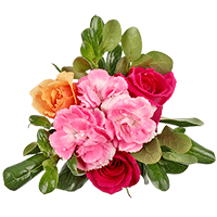 (QB) Small Euro Pink Orange Rose Minicarn 8 Arrangement For Delivery to South_Carolina