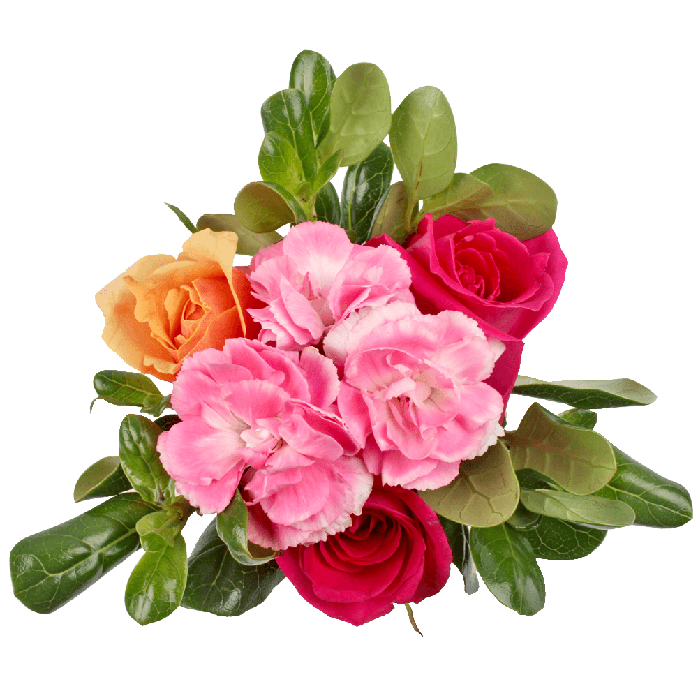 Natural Pink Orange Small European Bouquet Online Delivery