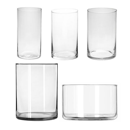 Cylinder Clear Vases Choose Your Quantity