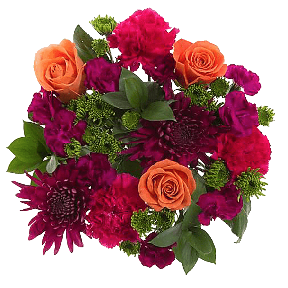 Online Flower Bouquet Pink and Purple Blooms