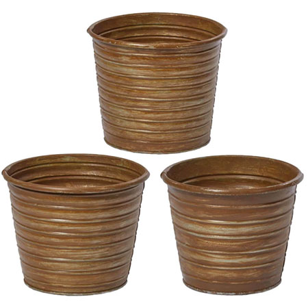 (OASIS) oasis tin pot rust qty-