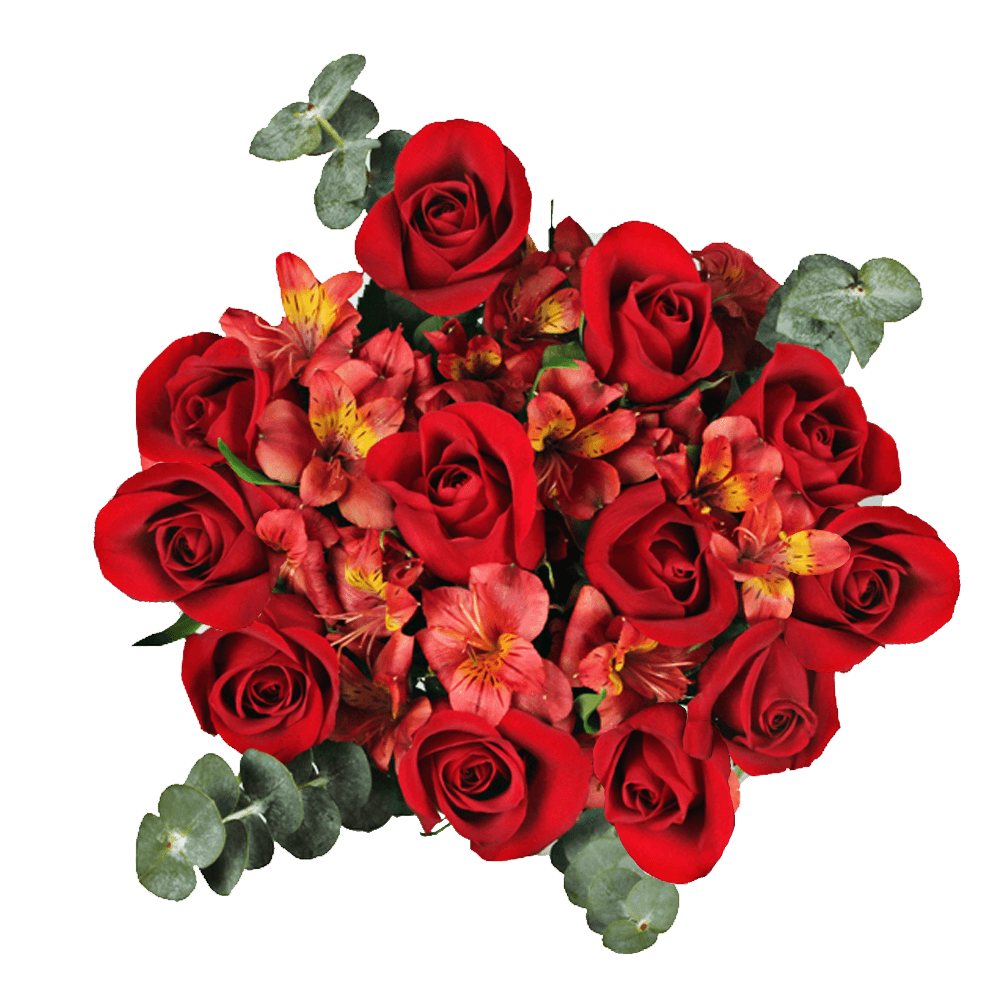 Online Red and Pink Flowers Bouquet