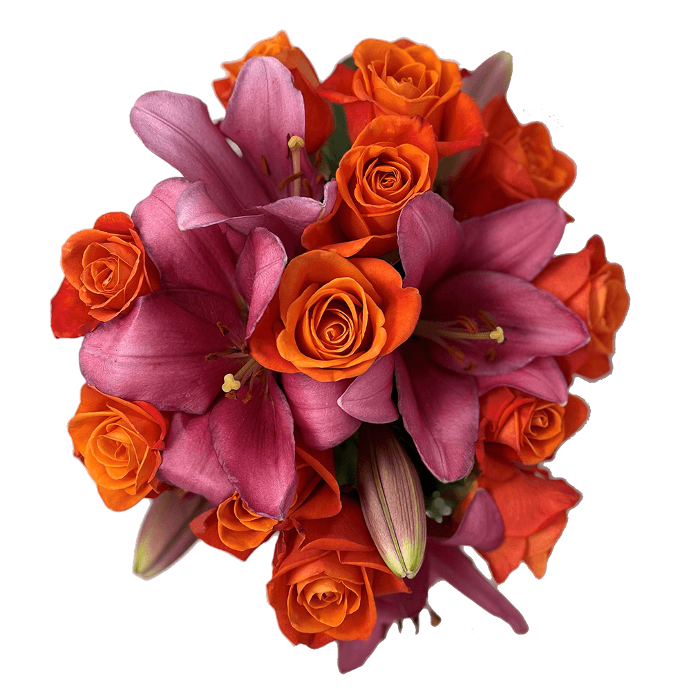 Orange and Pink Flower Bouquets for Sale