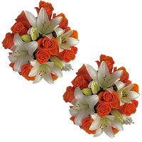 Spectacular Bqt Orange White Qty For Delivery to Seattle, Washington