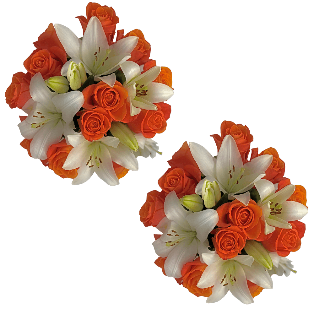 Orange and Whites Flower Bouquets Next Day Delivery