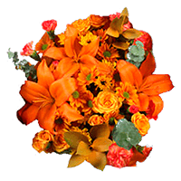 (QB) Arrangement Orange Fall Flowers For Delivery to Hilton_Head_Island, South_Carolina