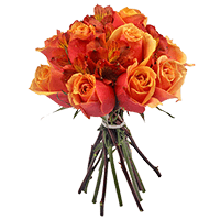 (HB) CP Orange Rose Alstro Table 14 Centerpieces For Delivery to South_Lake_Tahoe, California