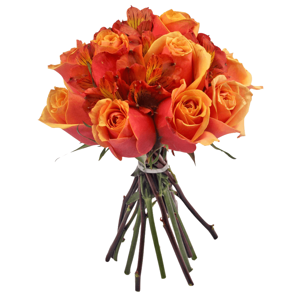 Orange Roses & Alstroemeria Wedding Table Centerpices