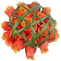 (HB) CP Wedding Orange Rose Lily Grass 9 Centerpieces For Delivery to Venice, Florida
