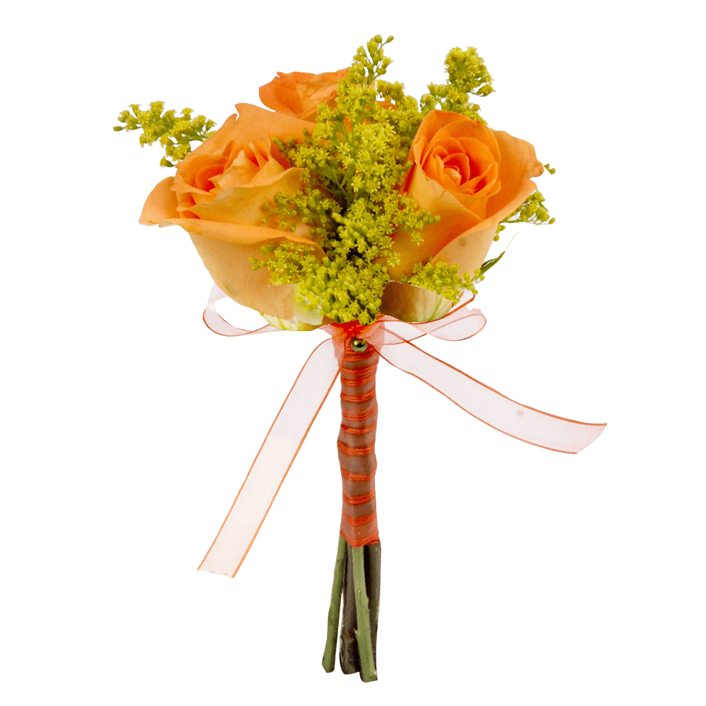 Small European Orange Rose Solidago Qty Arrangement For Delivery to Houston, Texas