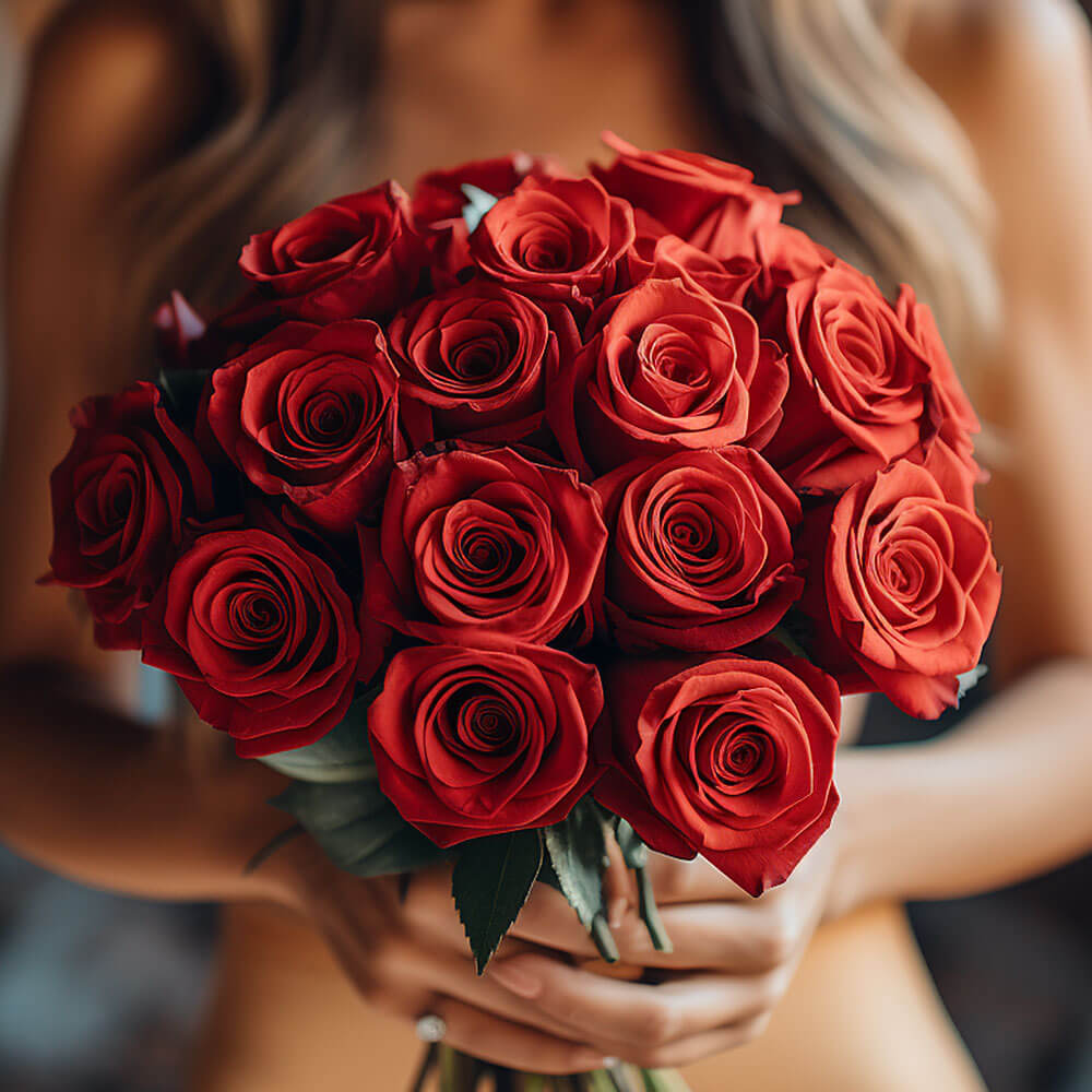 (BDx20) Royal Red Roses 6 Bridesmaids Bqts