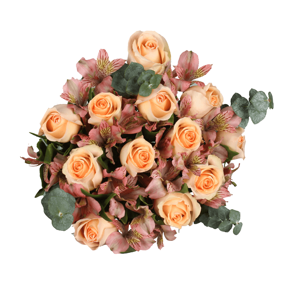Peach and Pink Flowers Bouquet Next Day Delivery