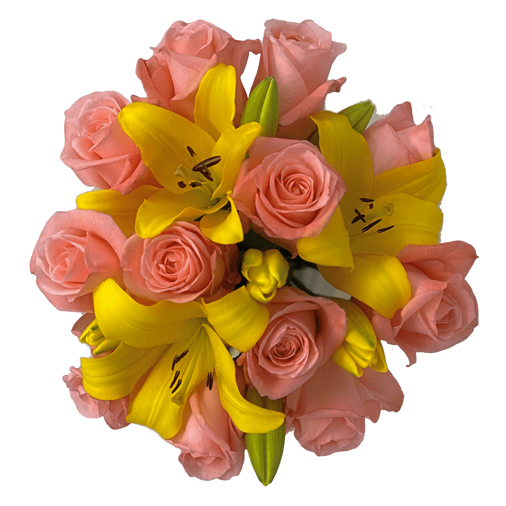 Pink and Yellow Flower Bouquets for Sale