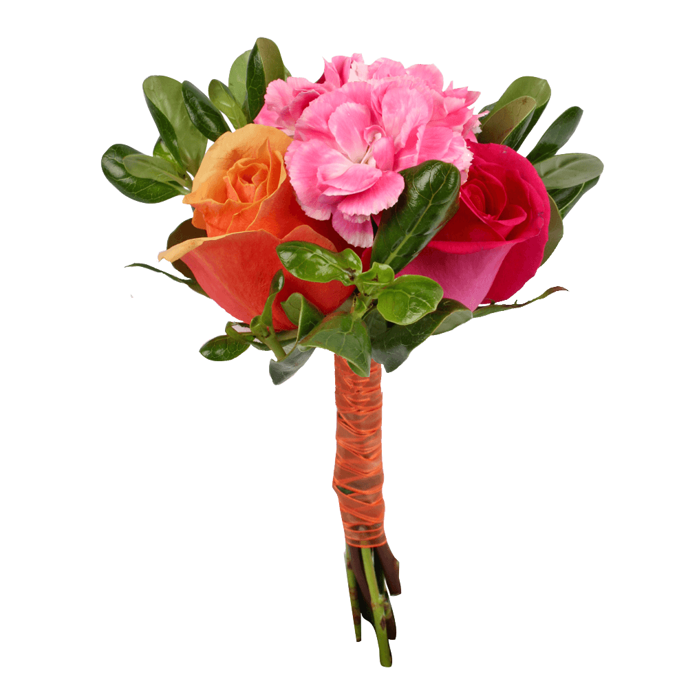 Small Euro Pink Orange Rose Minicarn Qty Arrangement For Delivery to Waterloo, Iowa