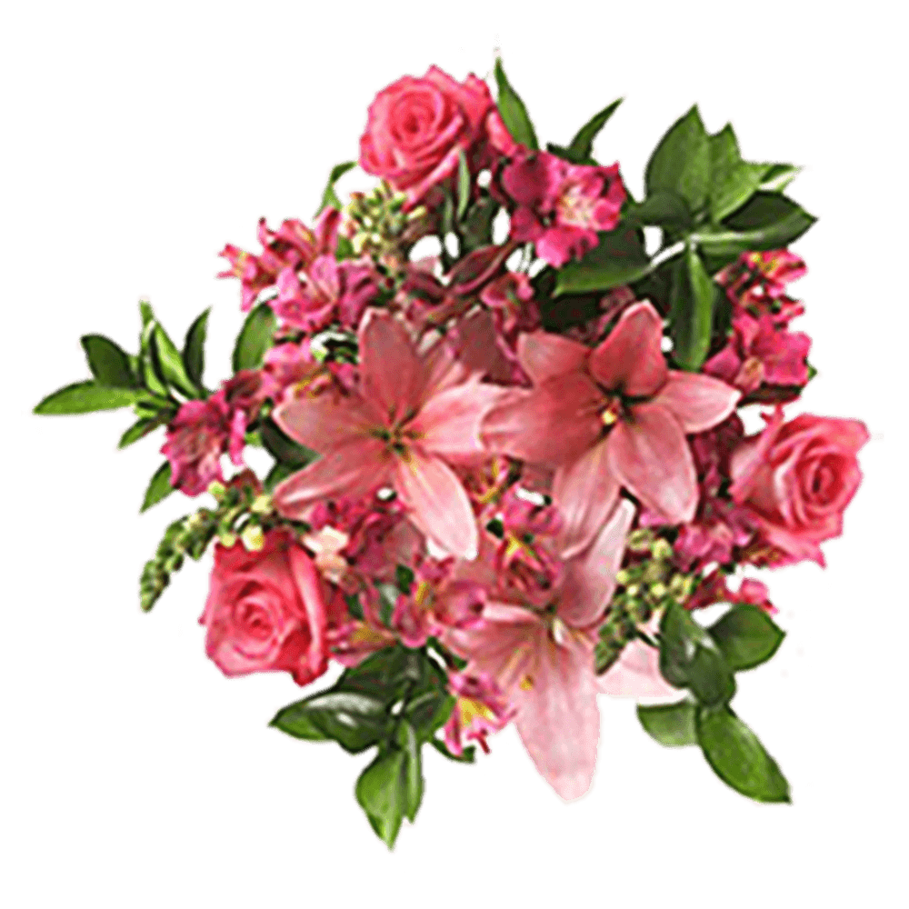 Pink Roses Lilies Wedding Arrangements Bulk Wedding Flowers