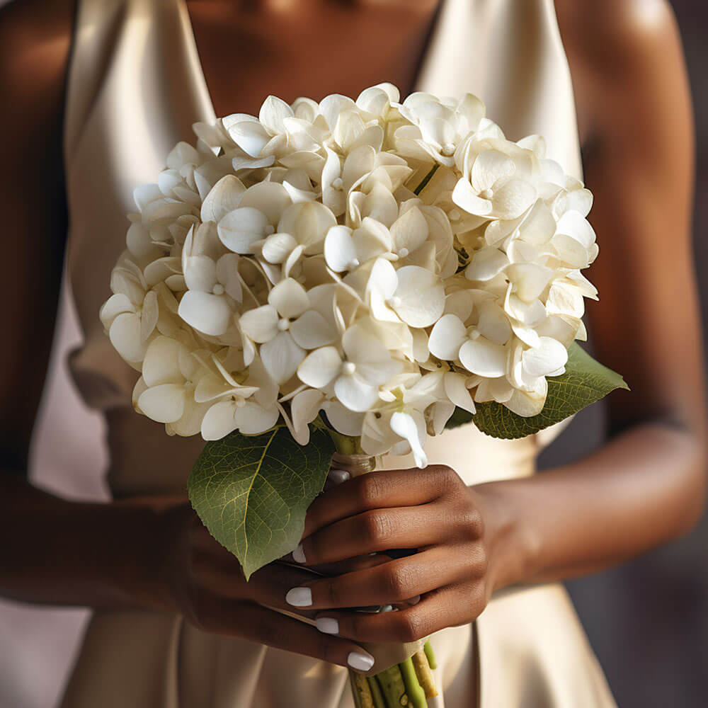 (DUO) Bridal Bqt Hydrangea 4 Stems For Delivery to North_Charleston, South_Carolina