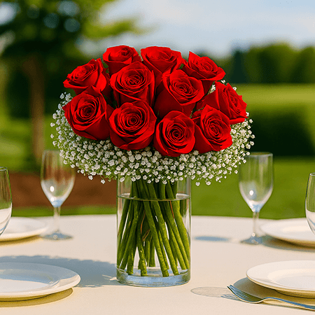 Wedding Centerpieces with Red Roses Wedding Centerpieces with Red Roses