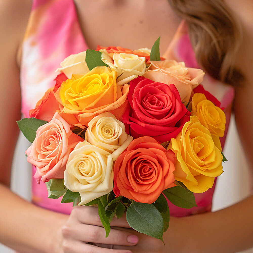 (BDx10) 3 Bridesmaids Bqt Romantic Assorted Roses For Delivery to Jamaica_Plain, Massachusetts
